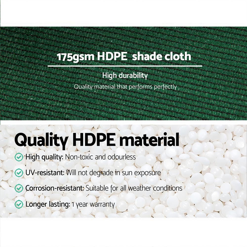 Instahut 70% Shade Cloth 3.66x20m Shadecloth Sail Heavy Duty Green-4