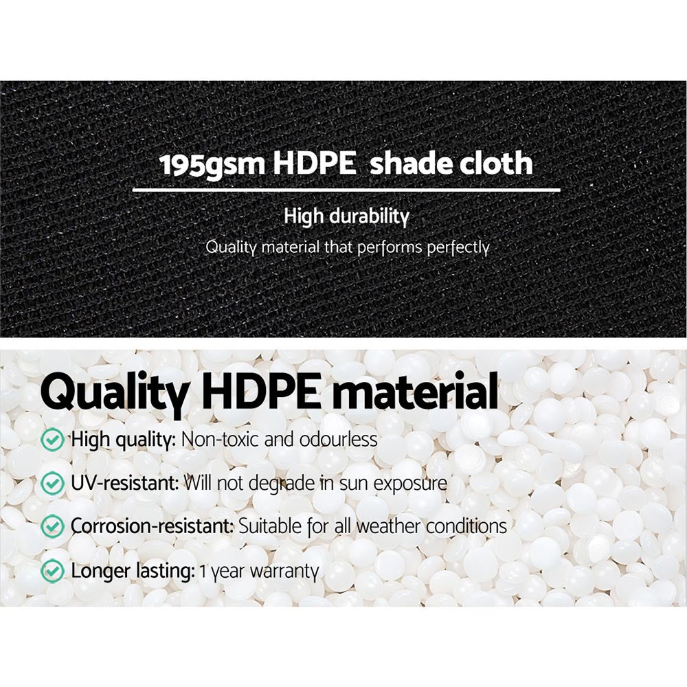 Instahut 90% Shade Cloth 3.66x20m Shadecloth Sail Heavy Duty Black-4