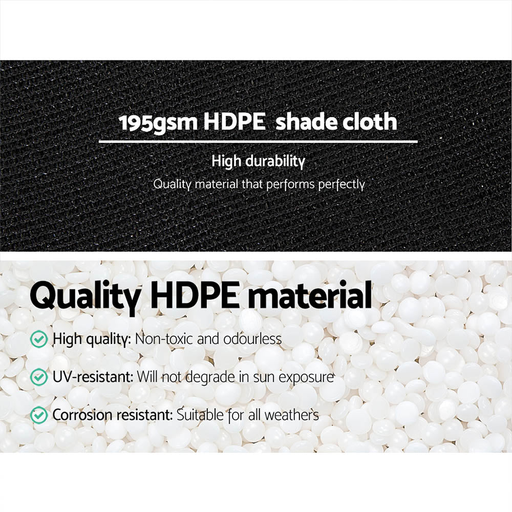 Instahut 90% Shade Cloth 3.66x30m Shadecloth Sail Heavy Duty Black-4