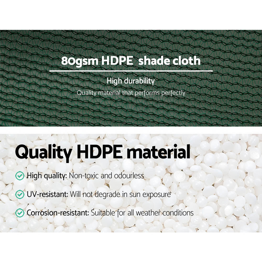 Instahut 30% Shade Cloth 3.66x30m Shadecloth Wide Heavy Duty Green-4