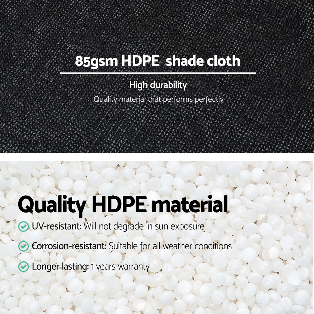 Instahut Shade Cloth Sun Shade Fabric Patio UV Resistant Black 10x2m-3