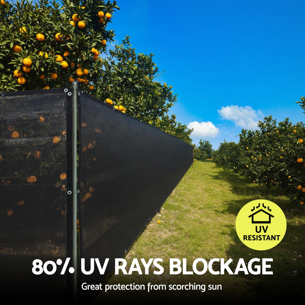 Instahut Shade Cloth Sun Shade Fabric Patio UV Resistant Black 10x2m-5