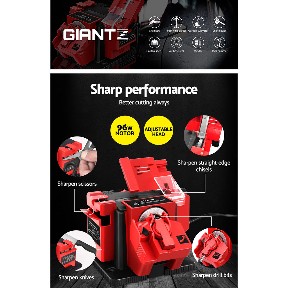 Giantz Tool Sharpener 96W Electric Drill Bit Knife Scissor Chisel Planer Grinder-3