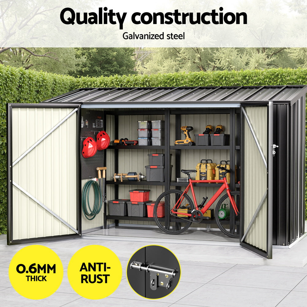 Giantz Garden Shed 2.22x0.91M Bike Sheds Outdoor Storage Tool Workshop House Shelter Double Door-3