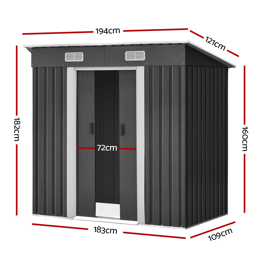 Giantz Garden Shed 1.94x1.21M Sheds Outdoor Storage Workshop House Tool Shelter Sliding Door-1