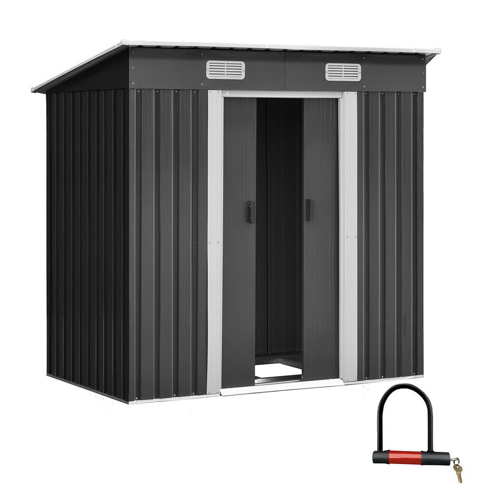 Giantz Garden Shed 1.94x1.21M w/Metal Base Sheds Outdoor Storage Tool Steel House Sliding Door-0