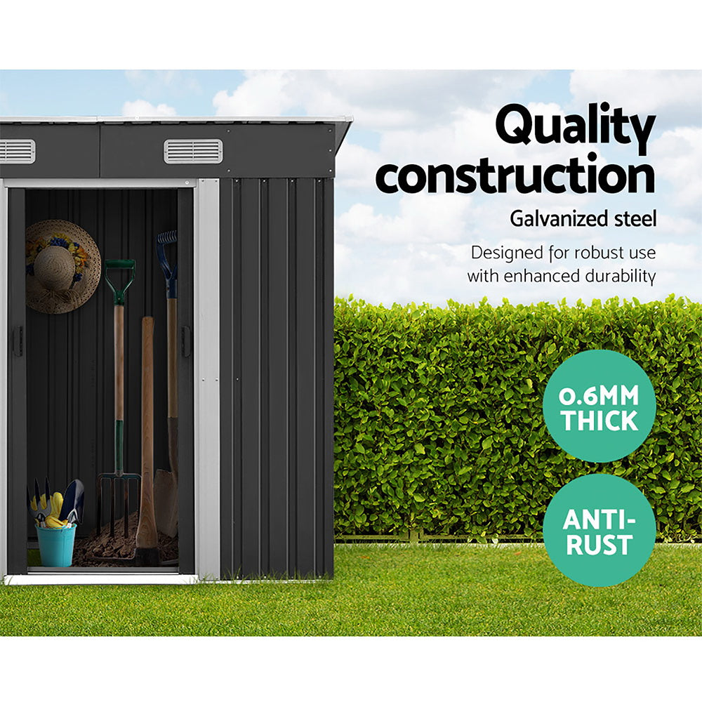 Giantz Garden Shed 1.94x1.21M w/Metal Base Sheds Outdoor Storage Tool Steel House Sliding Door-4