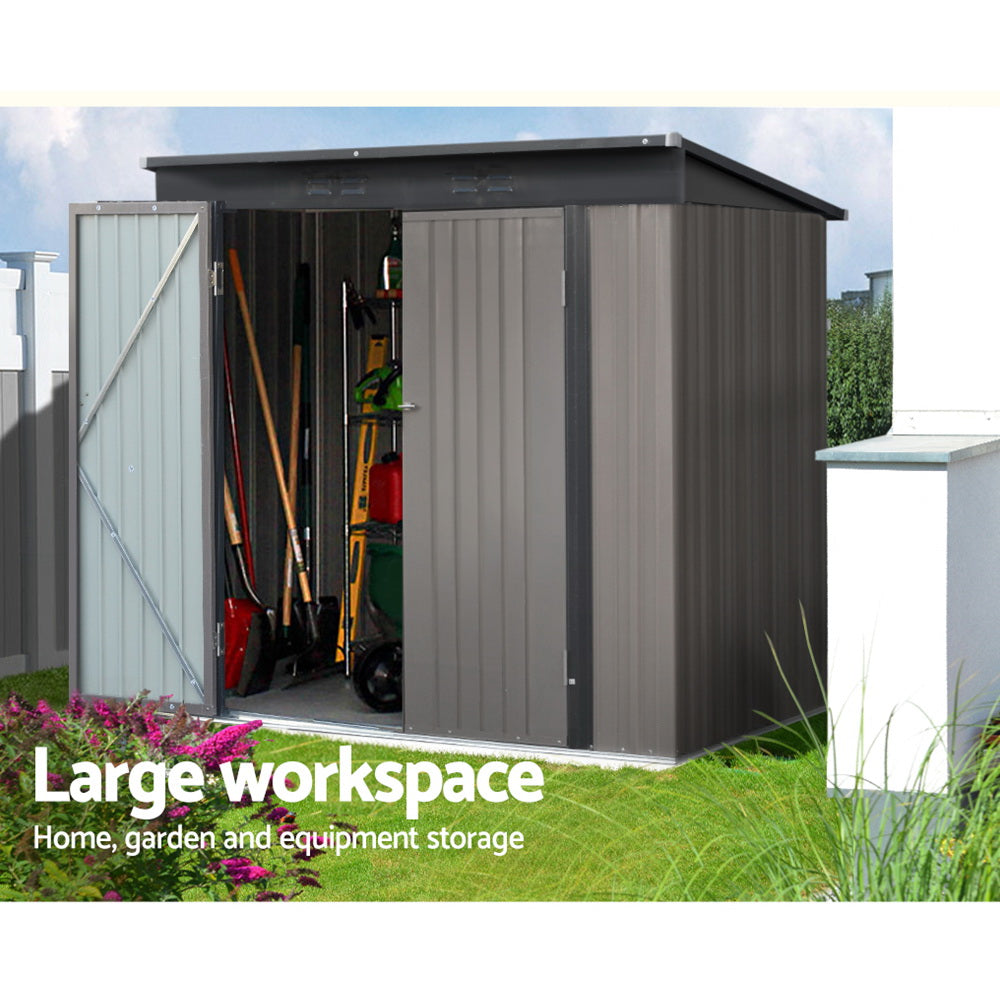 Giantz Garden Shed 1.95x1.31M Sheds Outdoor Storage Steel Workshop House Tool Double Door-4