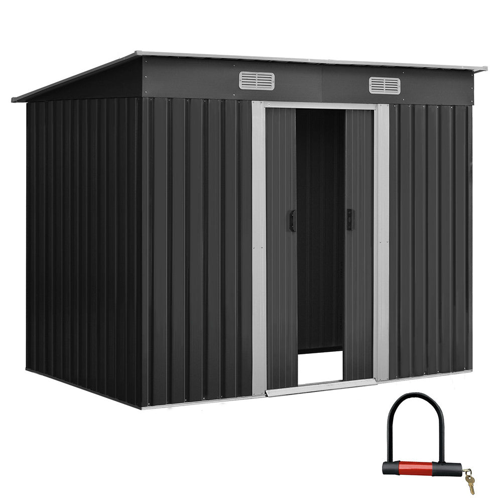 Giantz Garden Shed 2.38x1.31M Sheds Outdoor Storage Tool Metal Workshop Shelter Sliding Door-0