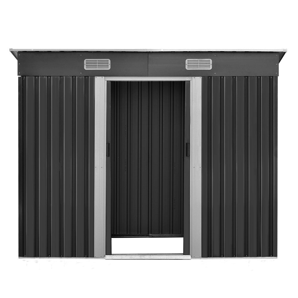 Giantz Garden Shed 2.38x1.31M Sheds Outdoor Storage Tool Metal Workshop Shelter Sliding Door-2