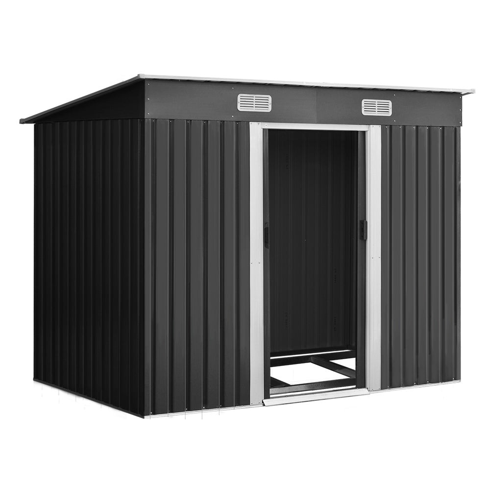 Giantz Garden Shed 2.38x1.31M w/Metal Base Sheds Outdoor Storage Tool Workshop Sliding Door-0