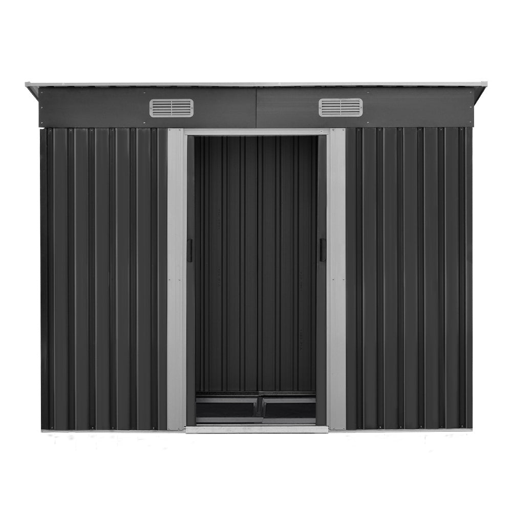 Giantz Garden Shed 2.38x1.31M w/Metal Base Sheds Outdoor Storage Tool Workshop Sliding Door-2