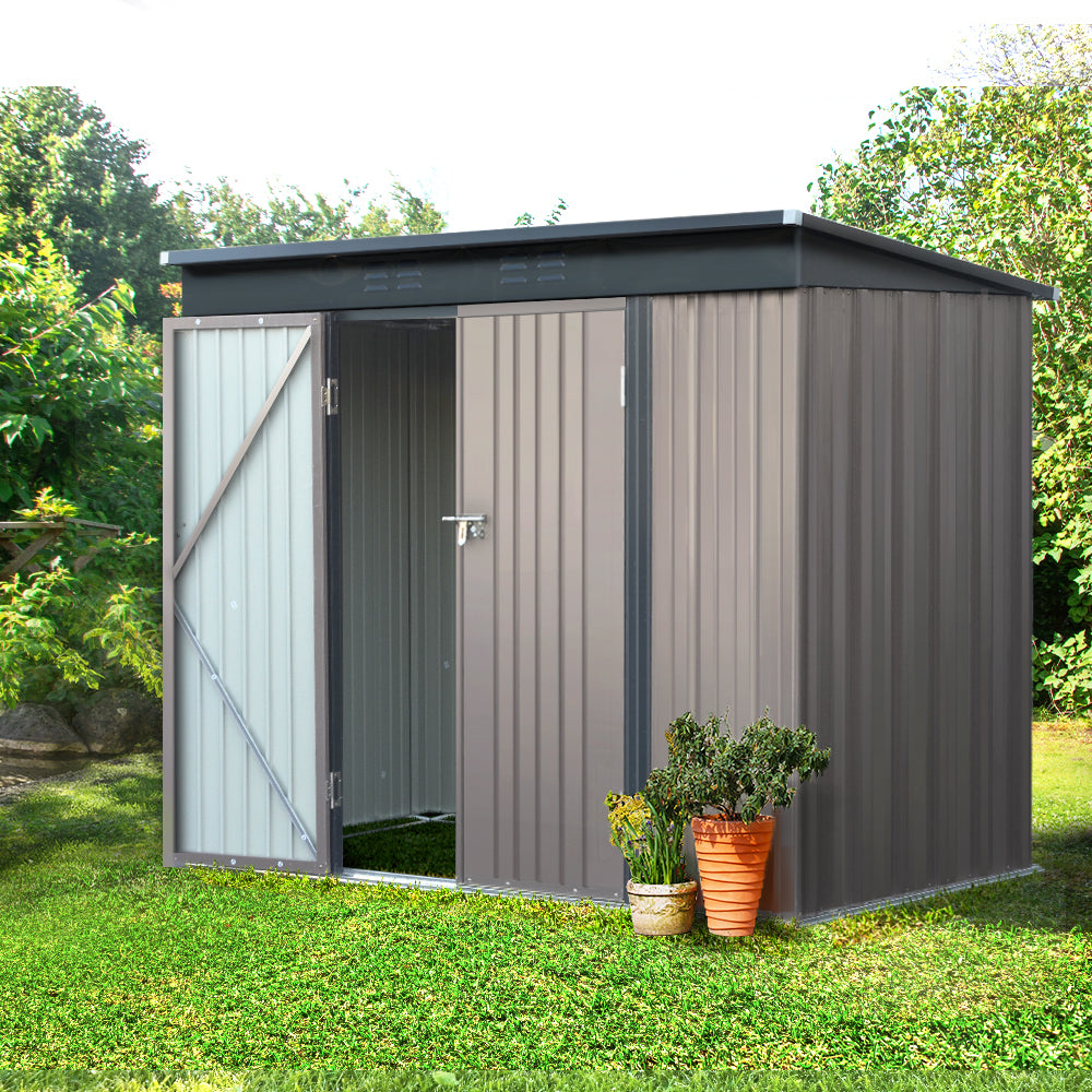 Giantz Garden Shed 2.31x1.31M Sheds Outdoor Storage Tool Metal Workshop Shelter Double Door-6