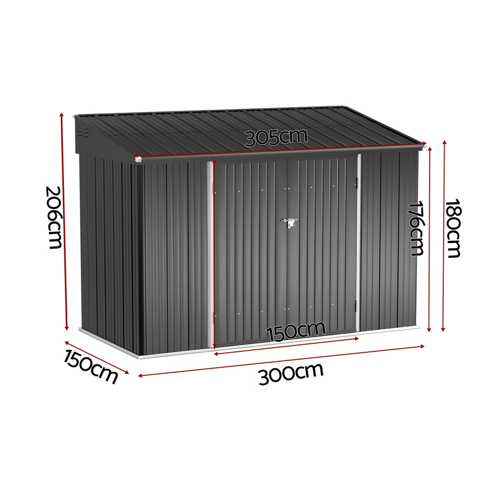 Giantz Garden Shed Galvanised Steel 3.05x1.5M Outdoor Storage Shed Workshop House Shelter-1
