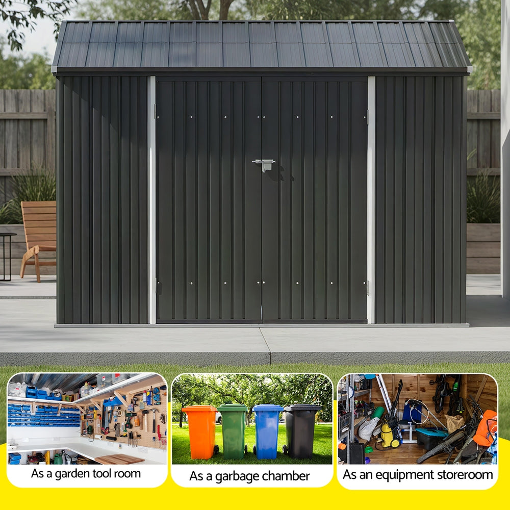 Giantz Garden Shed Galvanised Steel 3.05x1.5M Outdoor Storage Shed Workshop House Shelter-4