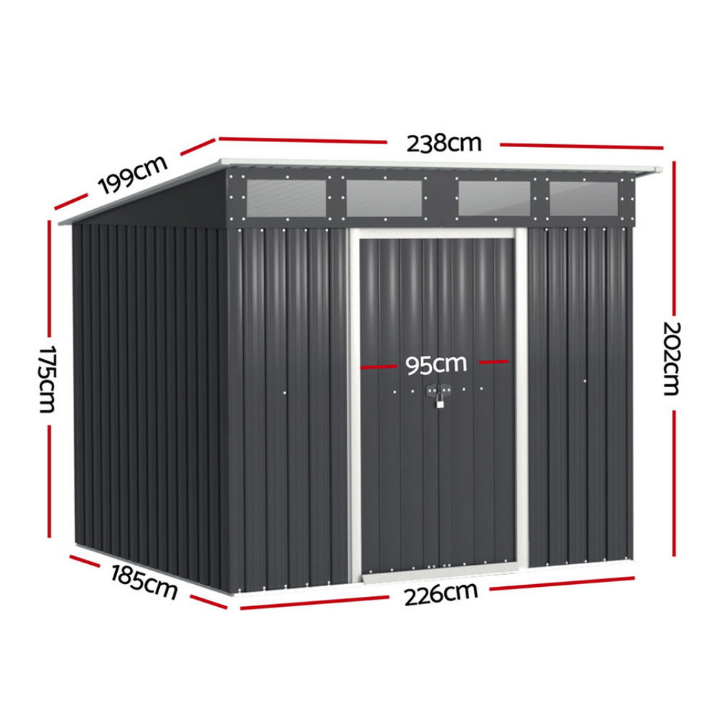 Giantz Garden Shed 2.38x1.99M Outdoor Storage Tool Workshop House Shelter-1