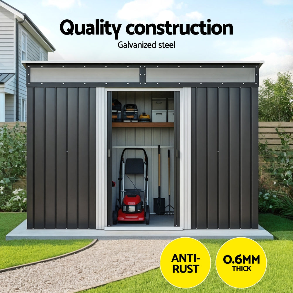 Giantz Garden Shed Outdoor Storage 2.60x1.95M Tool Sheds Workshop House Shelter-4