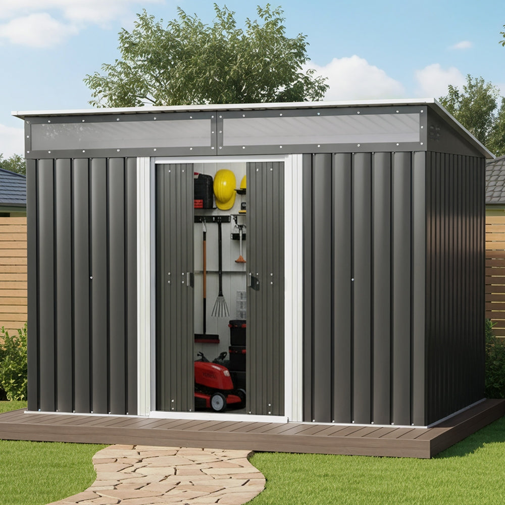 Giantz Garden Shed Outdoor Storage 2.60x1.95M Tool Sheds Workshop House Shelter-6