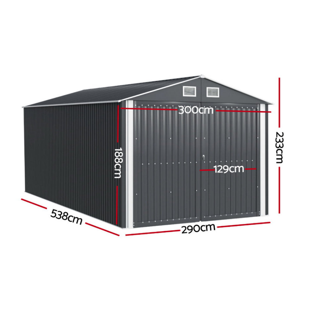 Giantz Garden Shed Sheds Outdoor Storage 3x5.38M Tool Workshop House Shelter-1