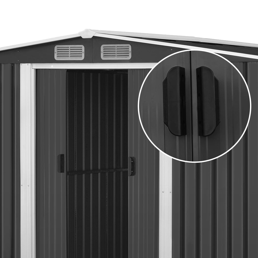 Giantz Garden Shed 2.58x3.14M w/Metal Base Sheds Outdoor Storage Workshop Shelter Sliding Door-3