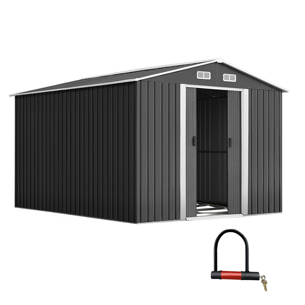 Giantz Garden Shed 2.6x3.9M w/Metal Base Sheds Outdoor Storage Workshop Tool Shelter Sliding Door-0