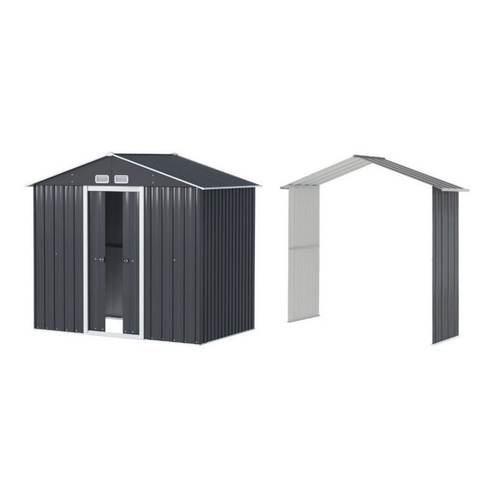 Giantz Garden Shed Outdoor Storage 2.15x1.74M Tool Workshop House w/Extension Kit-6