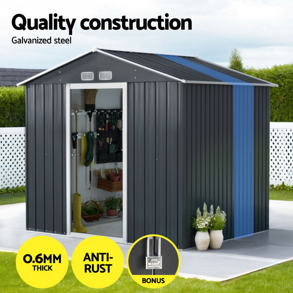 Giantz Garden Shed Outdoor Storage 2.15x1.74M Tool Workshop House w/Extension Kit-5