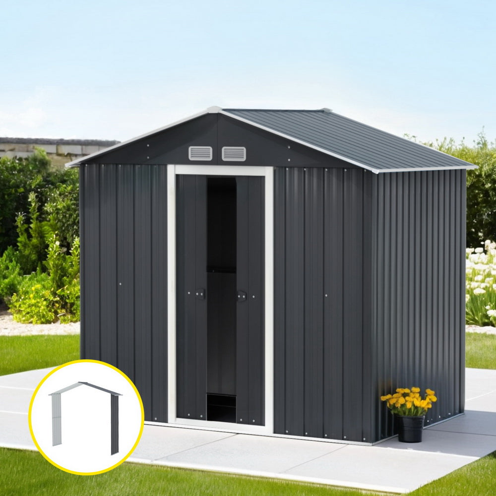 Giantz Garden Shed Outdoor Storage 2.15x1.74M Tool Workshop House w/Extension Kit-0