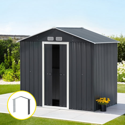Giantz Garden Shed Outdoor Storage 2.15x1.74M Tool Workshop House w/Extension Kit-0