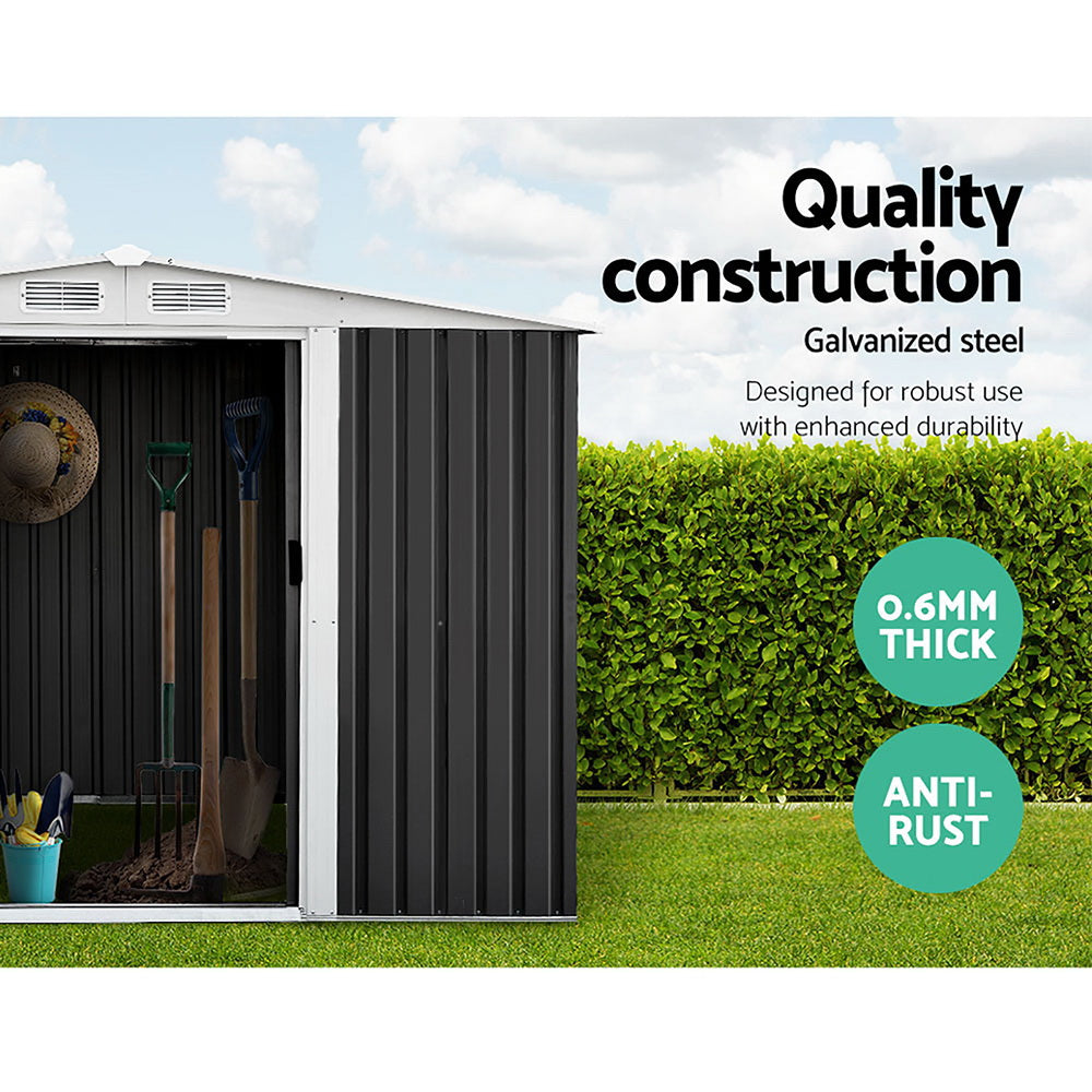 Giantz Garden Shed 2.58x2.07M Sheds Outdoor Storage Workshop Metal Shelter Sliding Door-4