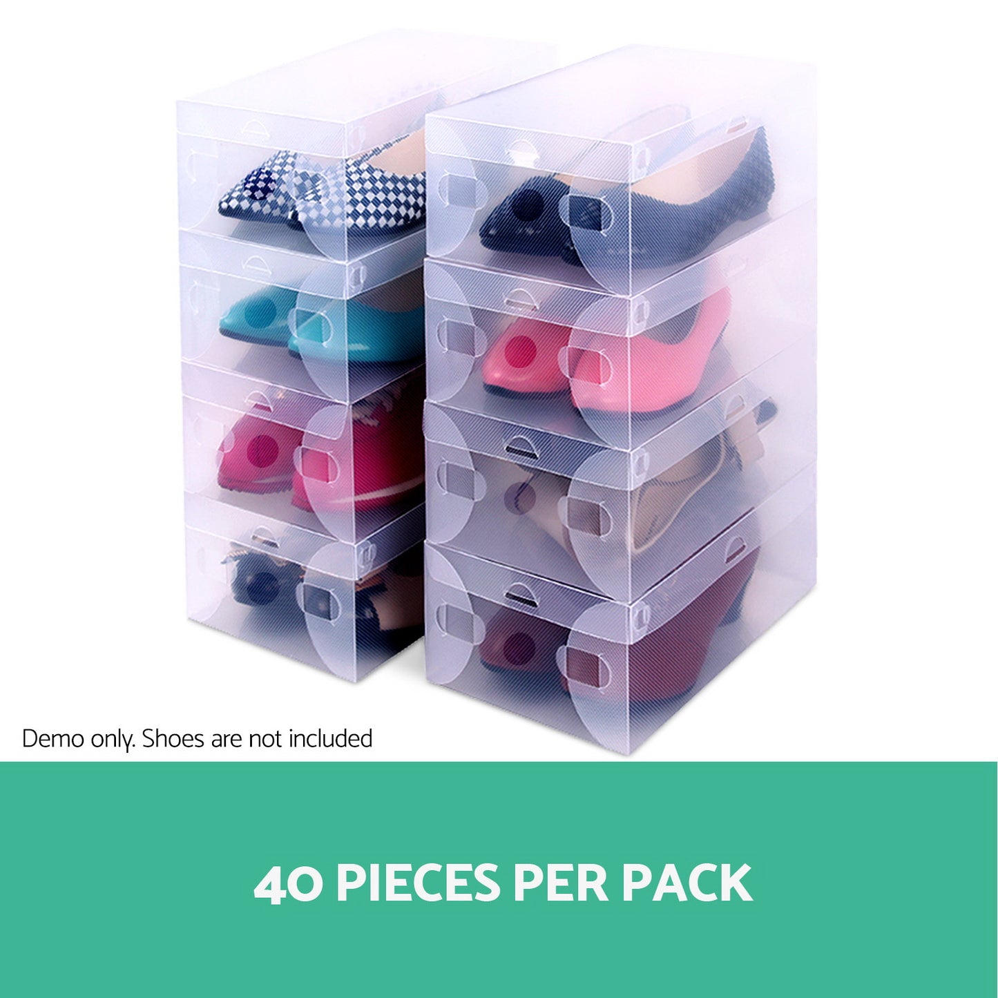 Artiss 40X Shoe Box Storage Clear Case Foldable Stackable-3