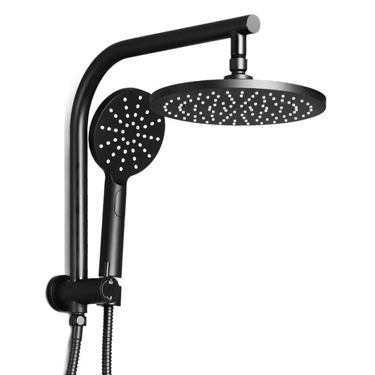 Cefito 9'' Rain Shower Head Set Handheld Round High Pressure Black-0