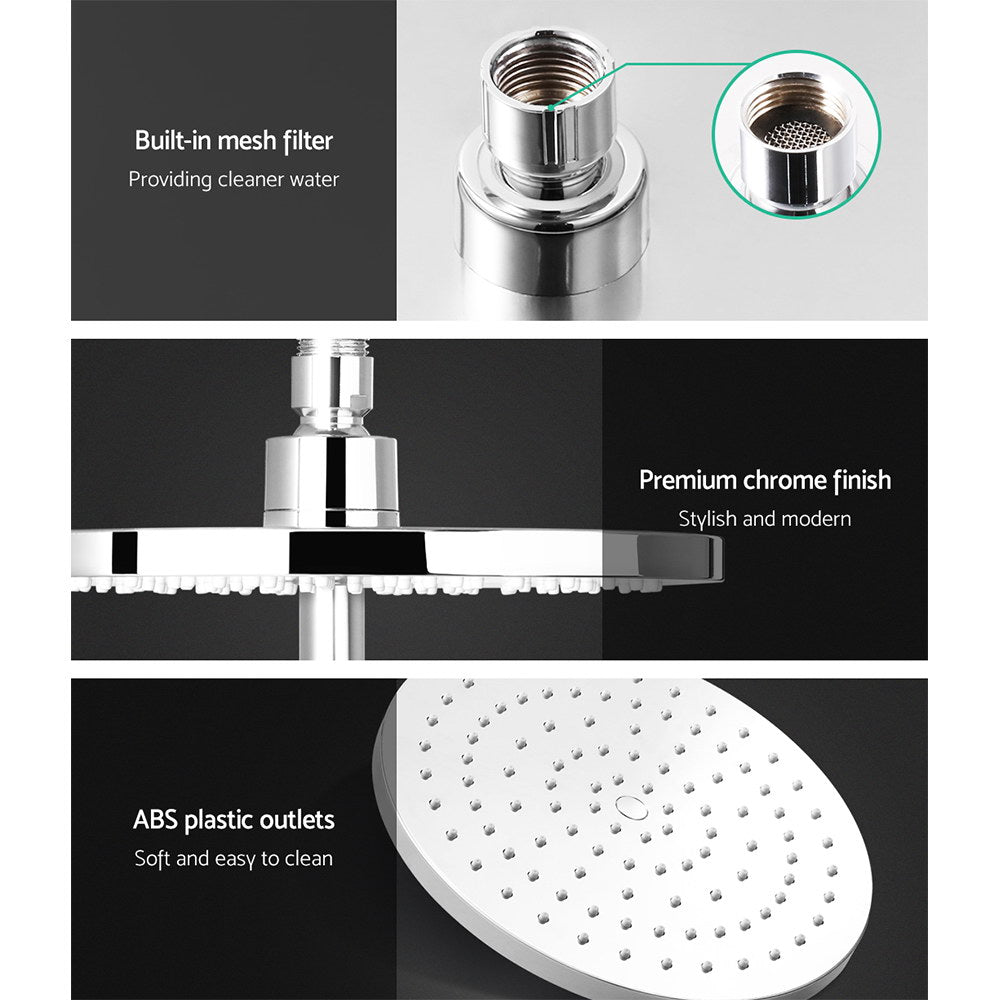 Cefito 9'' Rain Shower Head Set Handheld Round High Pressure Chrome-3