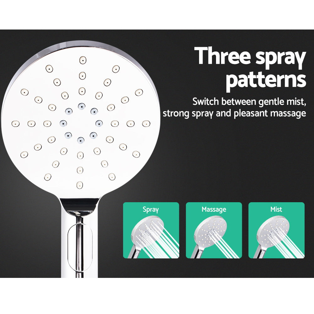 Cefito 9'' Rain Shower Head Set Handheld Round High Pressure Chrome-6