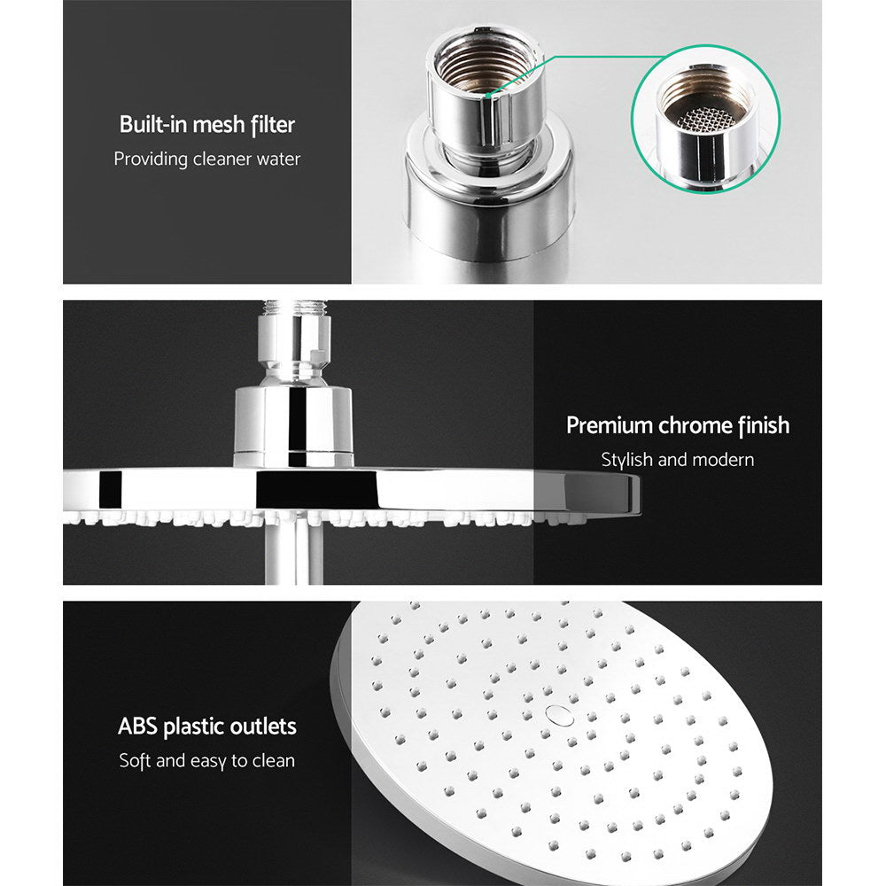 Cefito 9'' Rain Shower Head Set Handheld Round High Pressure Mixer Tap Chrome-3