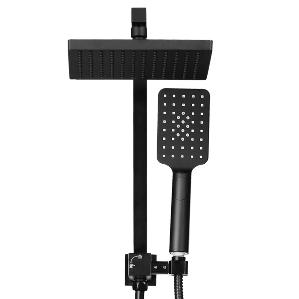 Cefito 8'' Rain Shower Head Set Handheld Square High Pressure Black-2