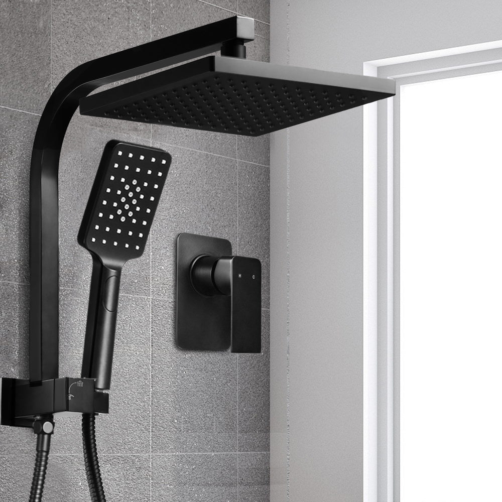 Cefito 8'' Rain Shower Head Set Handheld Round High Pressure Mixer Tap Black-7