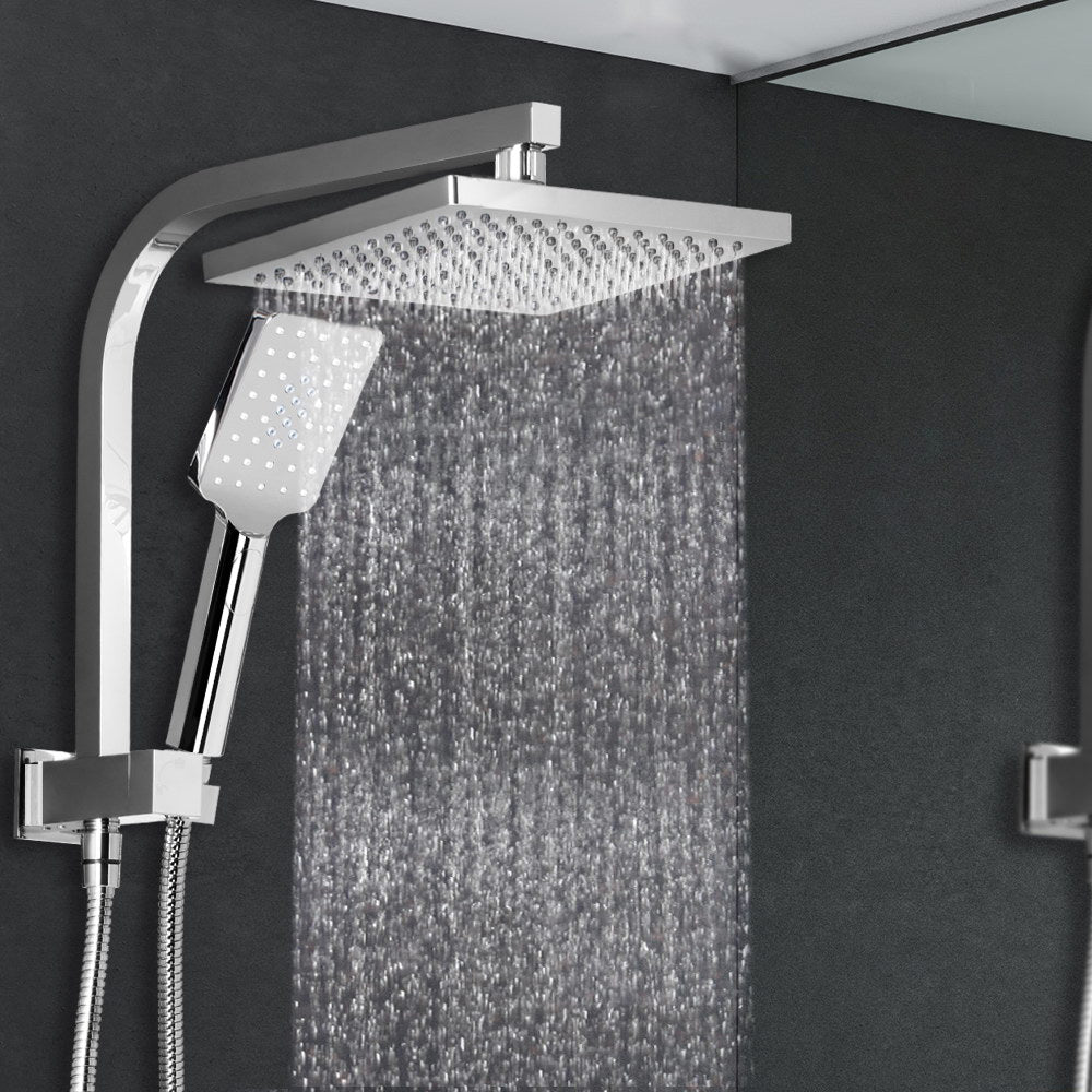 Cefito 8'' Rain Shower Head Set Handheld Square High Pressure Chrome-7