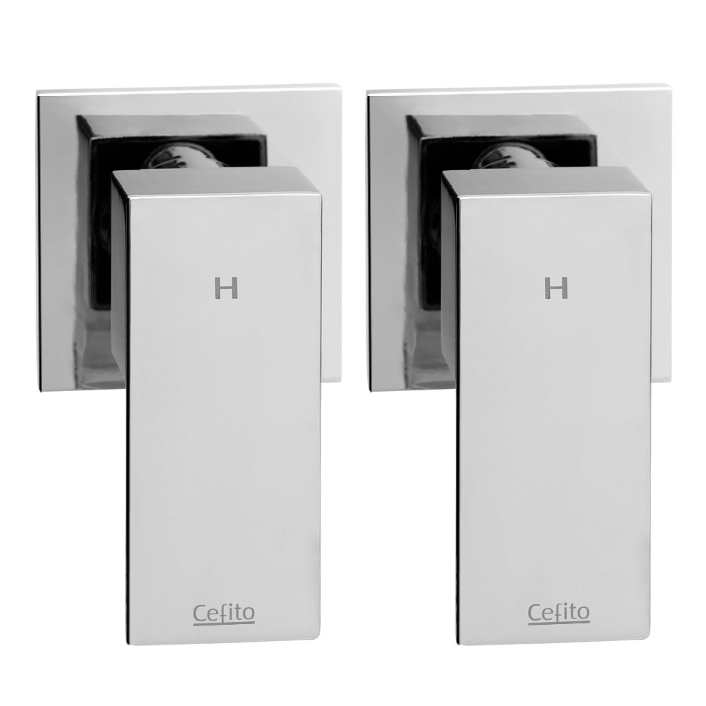 Cefito Shower Twins Tap Wall Bath Taps Brass Hot Cold Basin Bathroom Chrome-2