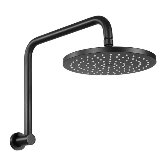 9'' Rain Shower Head Overhead High-pressure Swivel Black-0