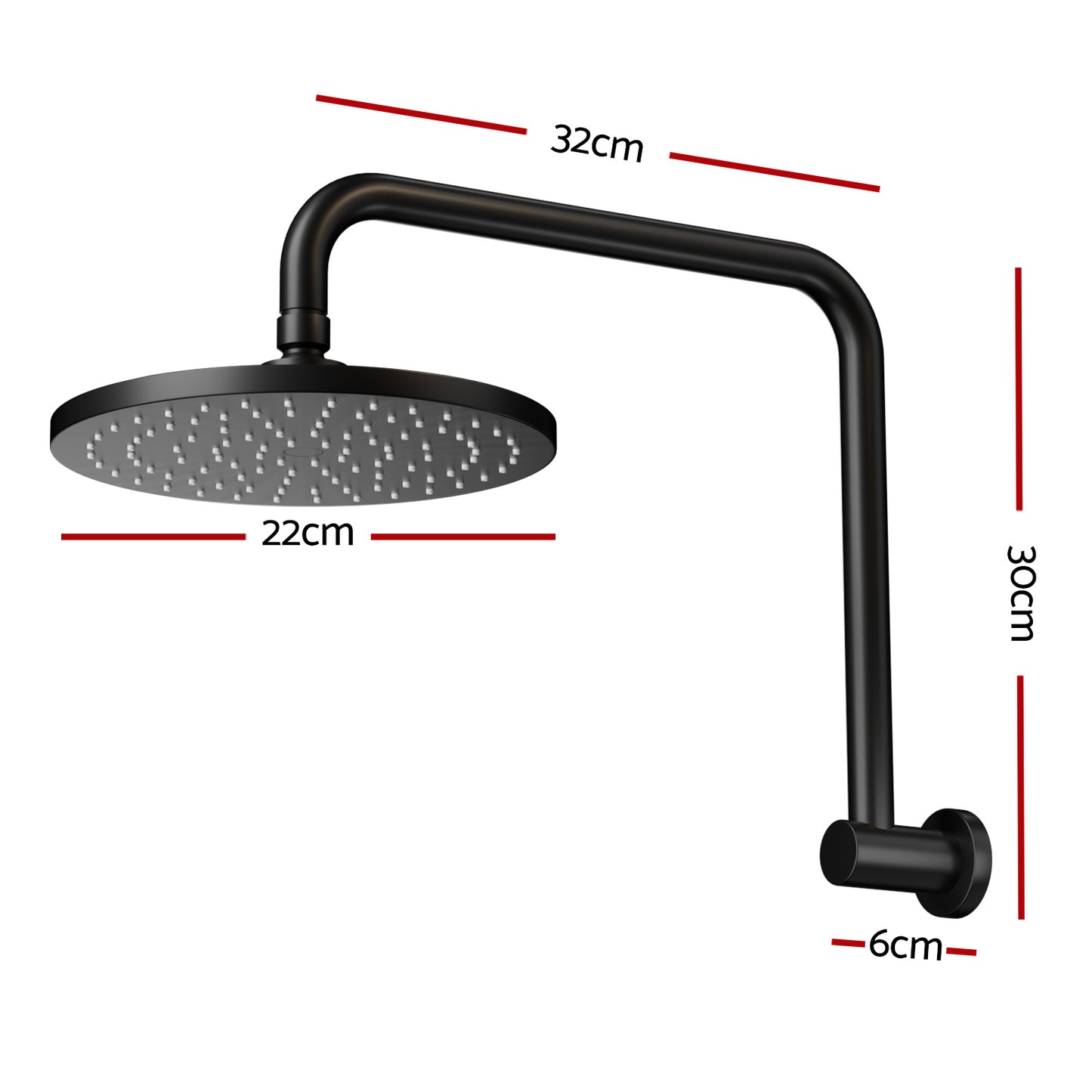 9'' Rain Shower Head Overhead High-pressure Swivel Black-1