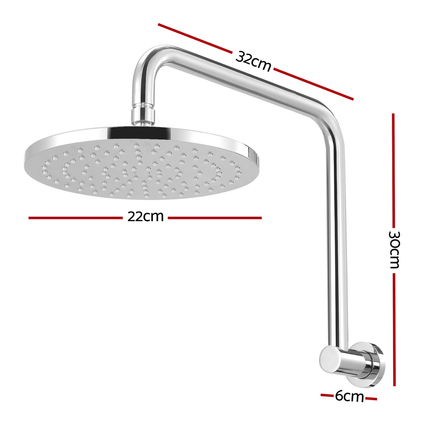 9'' Rain Shower Head Overhead High-pressure Swivel Chrome-1