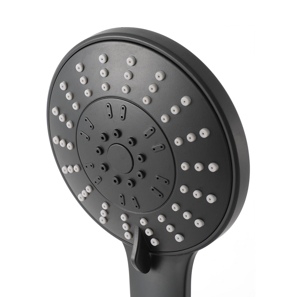 Handheld Shower Head 4.5" High Pressure 5 Modes Poweful Round Black-2