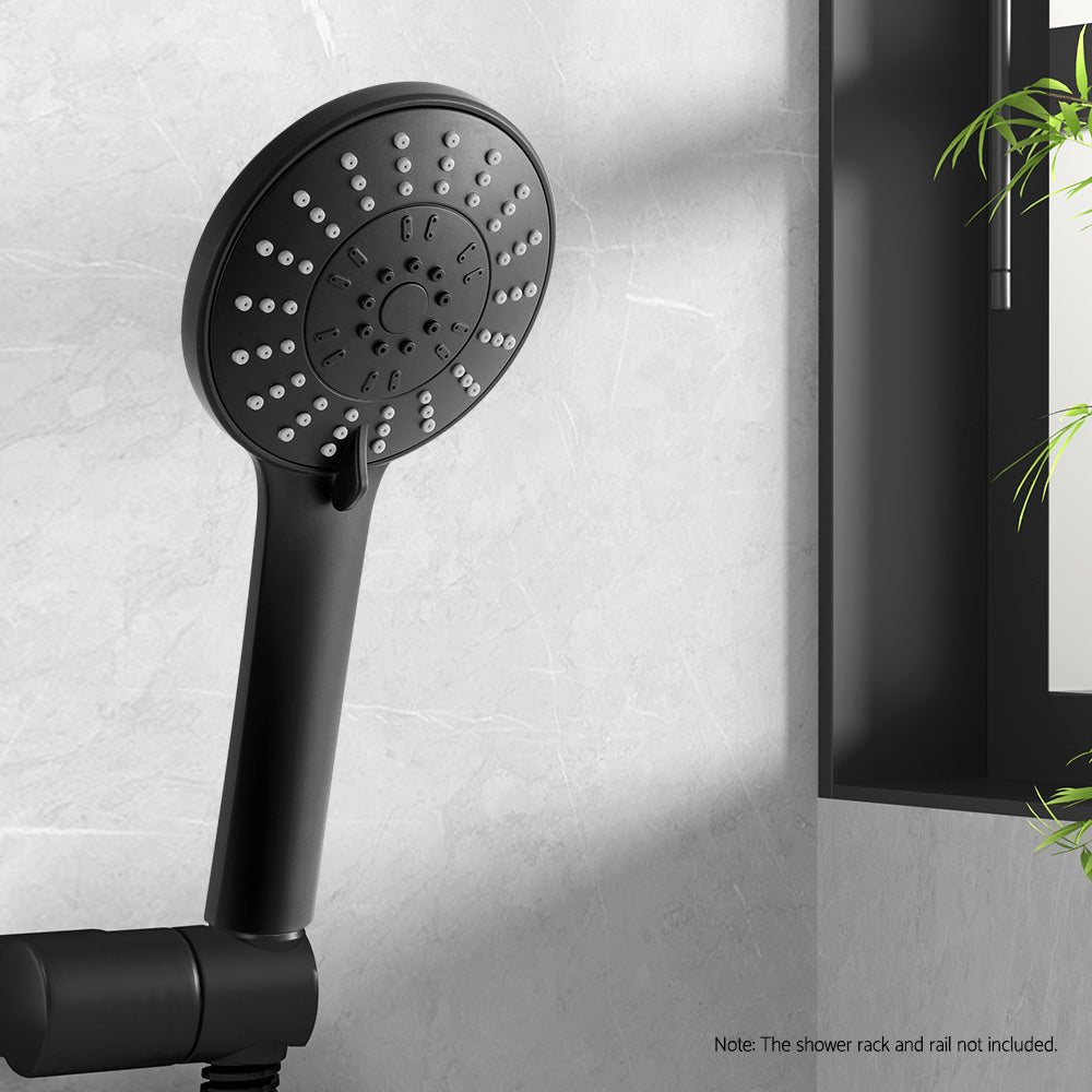 Handheld Shower Head 4.5" High Pressure 5 Modes Poweful Round Black-6