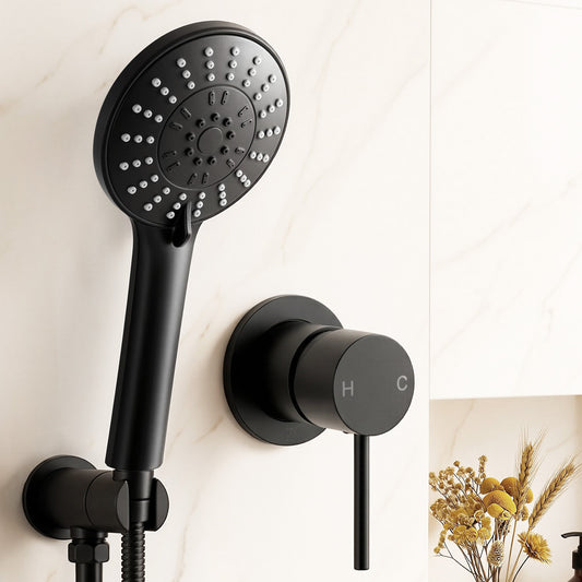 Cefito 4.5" Handheld Shower Head Round with Wall Bathroom Mixer