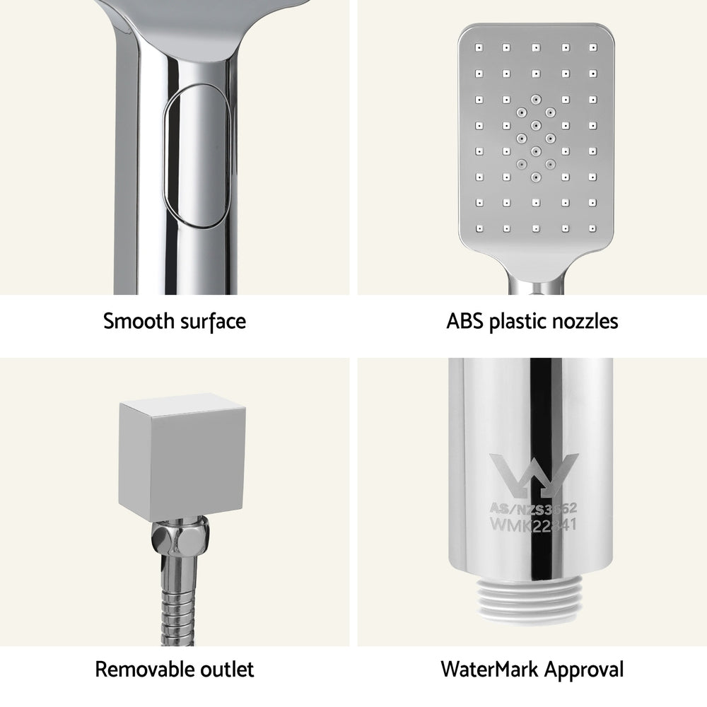 Handheld Shower Head Set 3.1'' High Pressure Silver-4