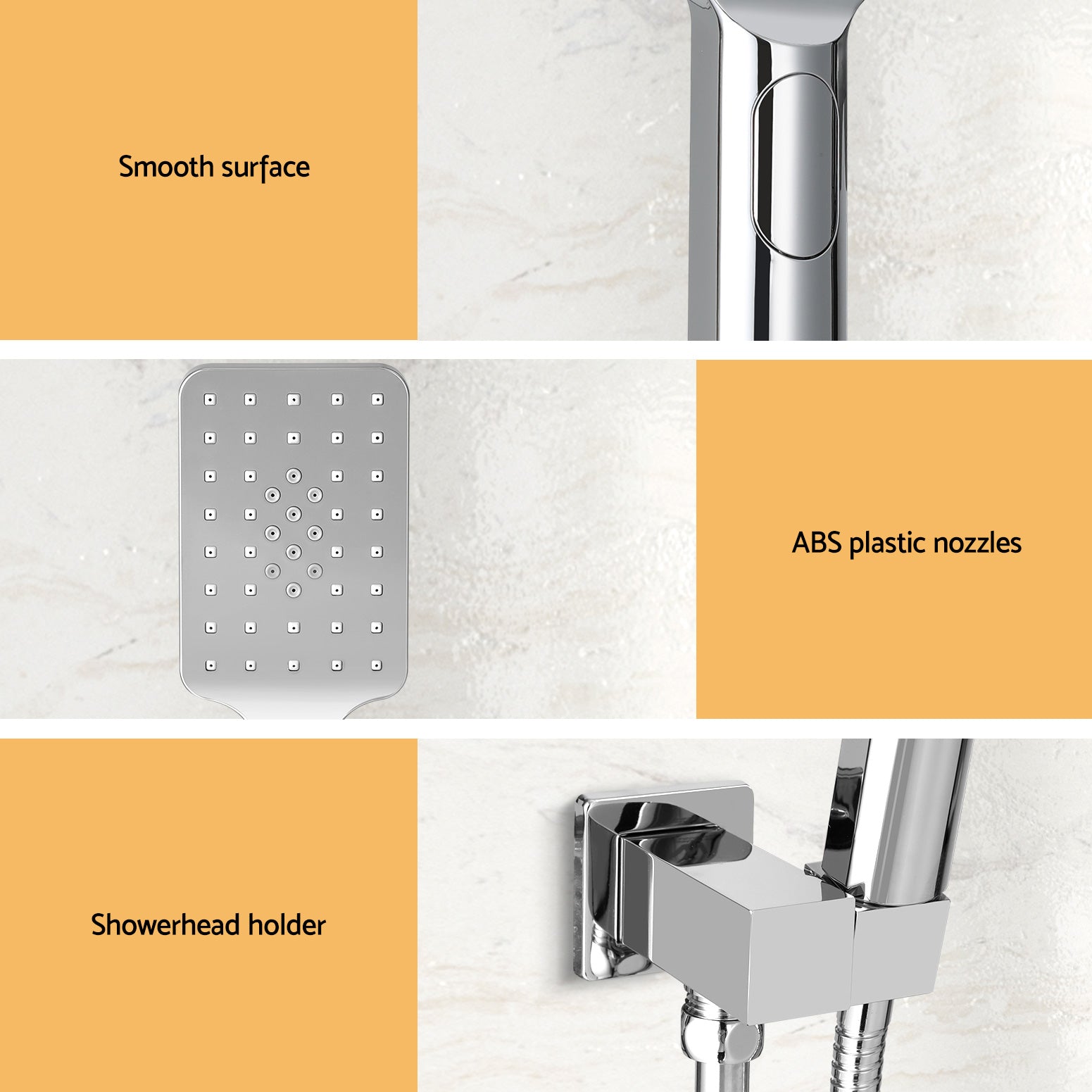 Handheld Shower Head Holder 3.1'' High Pressure Silver-4