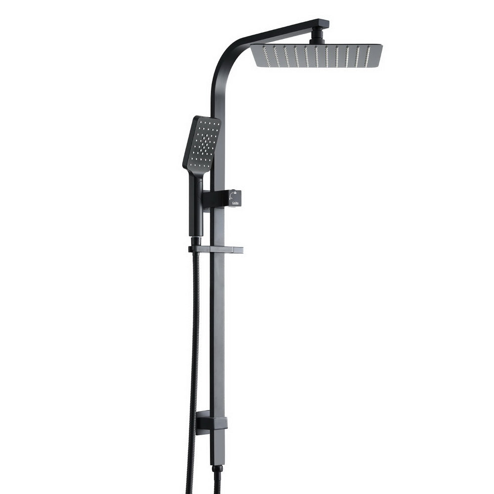 10'' Rain Shower Head Set Handheld Square High Pressure Black-0