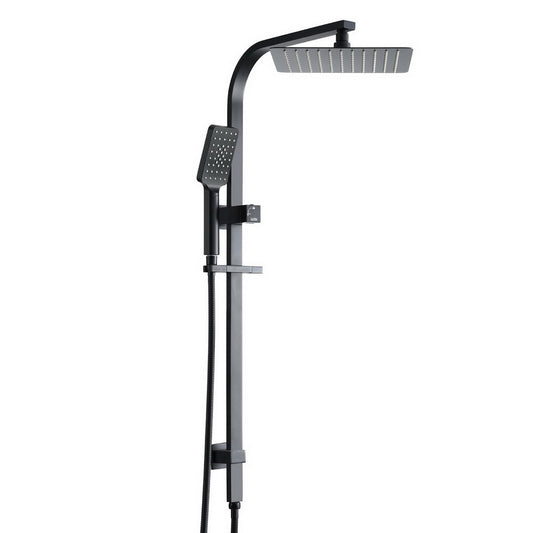 10'' Rain Shower Head Set Handheld Square High Pressure Black-0