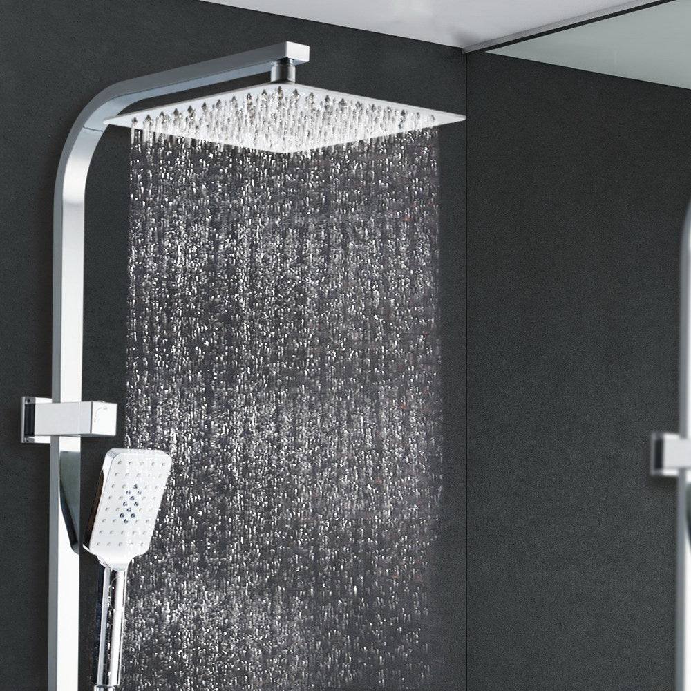 Cefito 10'' Rain Shower Head Set Handheld Square High Pressure Chrome-7